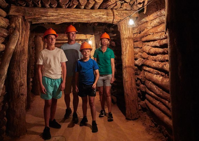 Wellington Caves and Phosphate Mines, Wellington Family exploring the cave systems at Wellington Caves and Phosphate Mines, Wellington