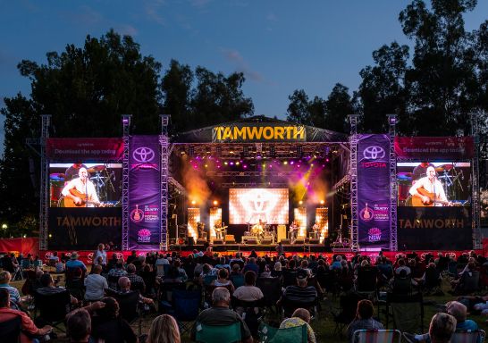 Crowd enjoying live country music at Tamworth Country Music Festival 2019, Tamworth
