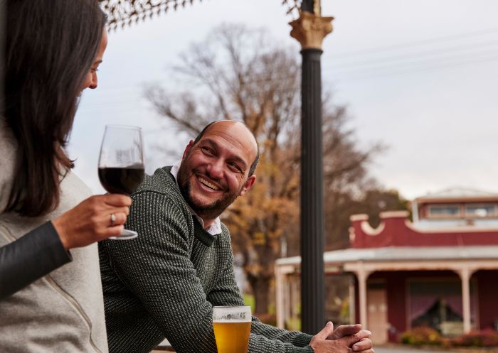 The Rockley Pub, Rockley Couple enjoying a wine on the verandah at The Rockley Pub, Rockley