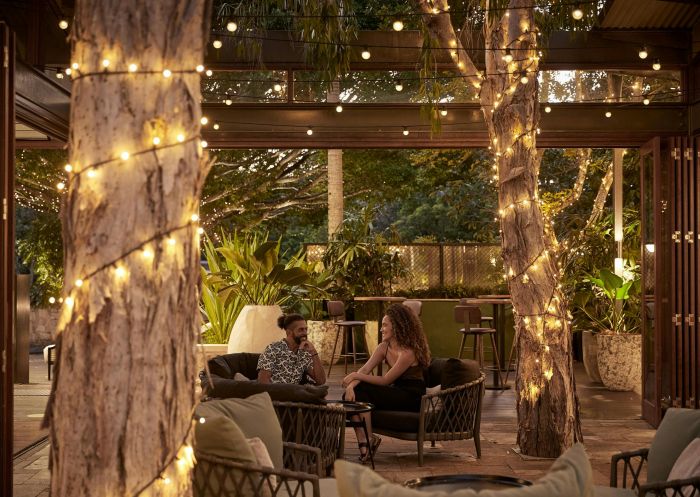 Byron Bay Wellness, Byron Bay - Credit: Byron Bay Wellness Couple in courtyard, Byron Bay Wellness, Byron Bay, North Coast - Credit: Byron Bay Wellness