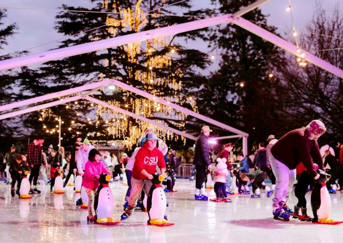 Festival of W, Wagga Wagga - Credit: Festival of W Families skating on the ice rink at Festival of W, Wagga Wagga