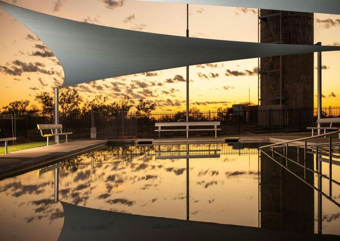 Sunset at Great Artesian Bore Baths Goodooga, Goodooga 