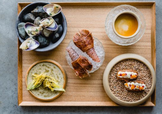 Seafood dishes at Pipit Restaurant, Pottsville