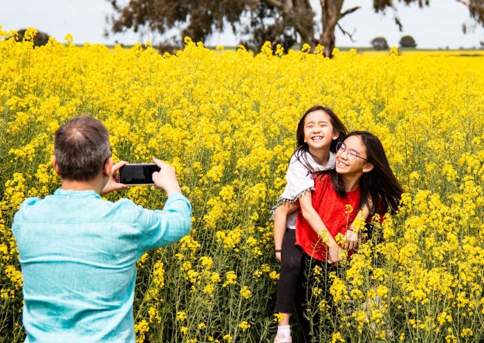 A family enjoy the fields in Cowra - Credit: Cowra Tourism Corporation