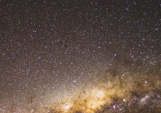 The starry Milky Way above the volcanic silhouette, Warrumbungles