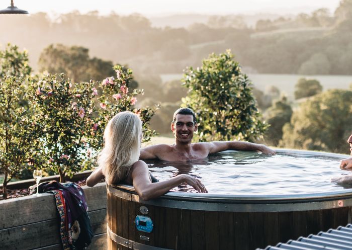 The Brooklet, Brooklet - Credit: The Brooklet Friends enjoying an outdoor hot tub at The Brooklet, Brooklet